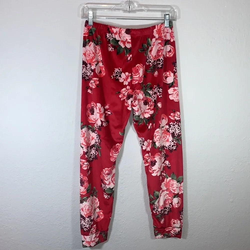 The Children’s Place Red Rose Velvet Velour Pants Elastic Waist Girls Size XL